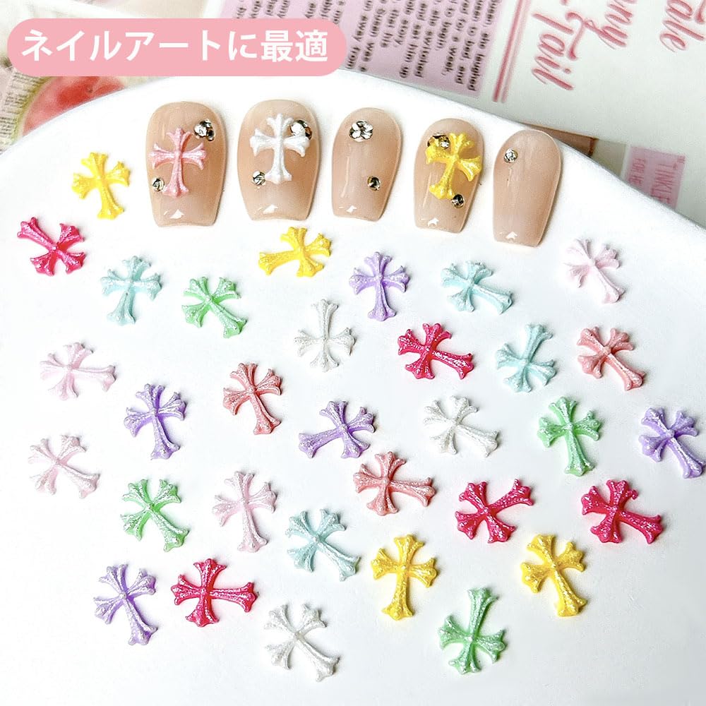 Amazon | サムコス 十字架 ネイルパーツ 約100個セット クロス ネイル
